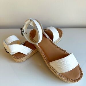 Soludos espadrille white sandals with ankle strap